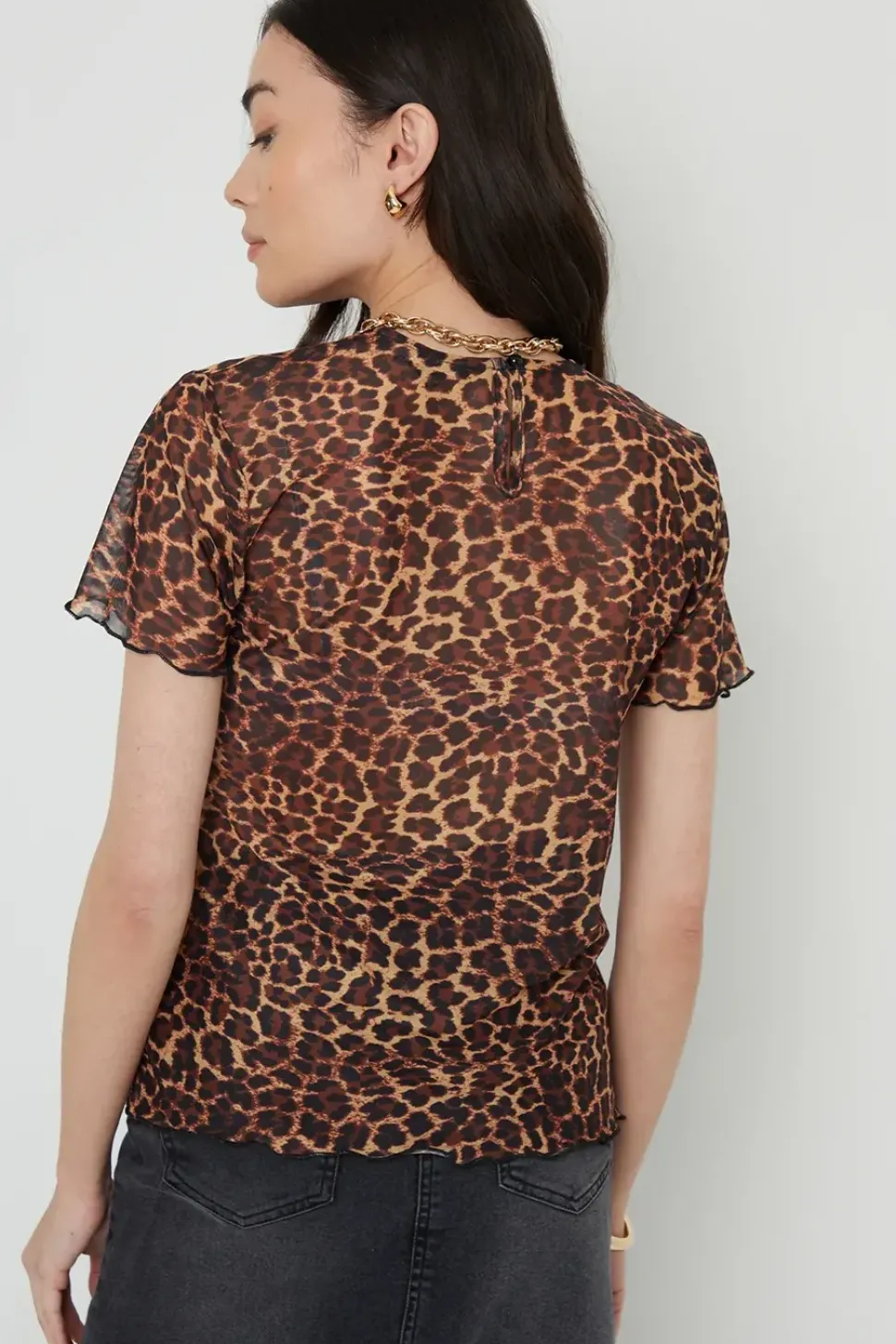 'Hibiscus' Short Sleeve Sheer Mesh T-Shirt