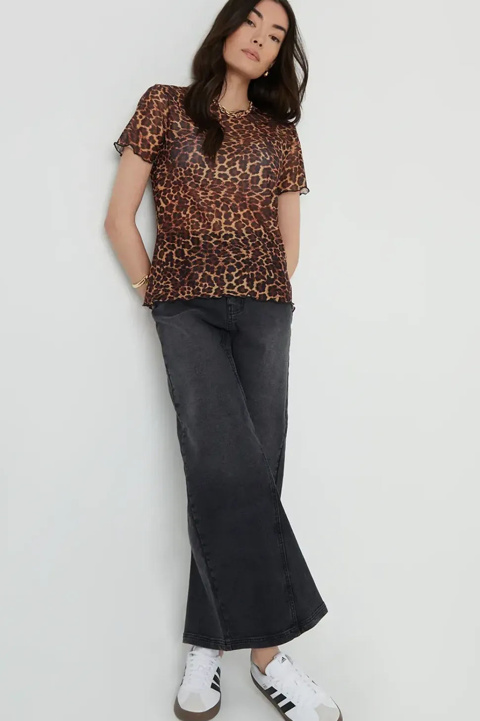 'Hibiscus' Short Sleeve Sheer Mesh T-Shirt