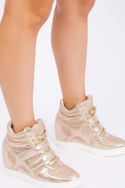 'Hitop' Wedge Trainers With A Front Lace Up