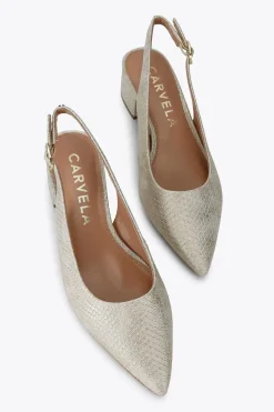 'Honour Sling' Snake Print Heels
