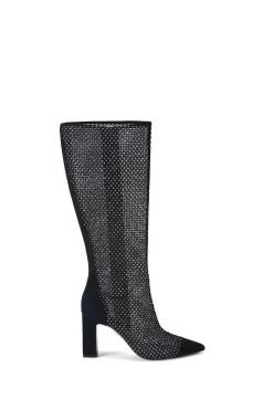 'Hotsox Knee Point' Suede Fabric Boots