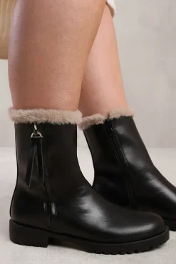 'Ice' Mid Calf Boot With Fur Trim