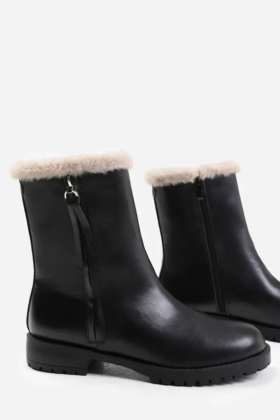 'Ice' Wide Fit Mid Calf Boot With Fur Trim