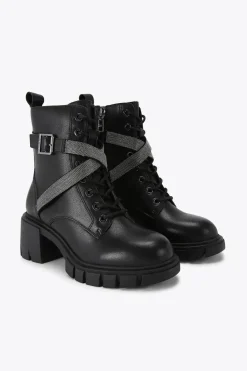 'Ignite Strap' Leather Boots