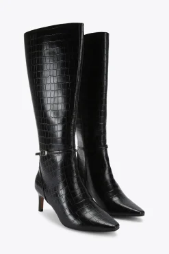 'Impress High Leg' Croc Print Boots