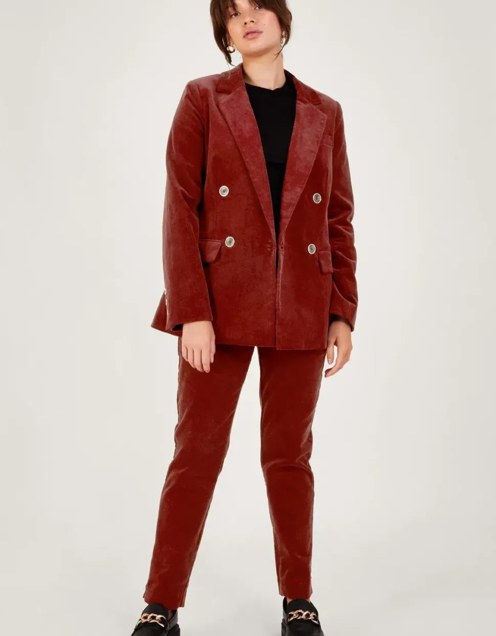'Justine' Double Breasted Cord Blazer