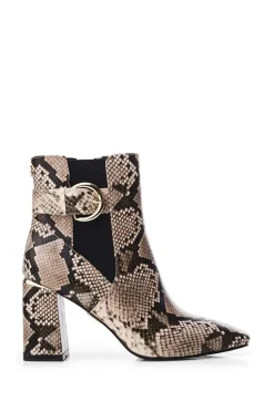 'Kailee' Snake Print Heeled Boots