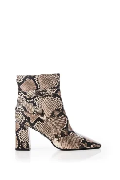 'Kamina' Snake Print Heeled Boots