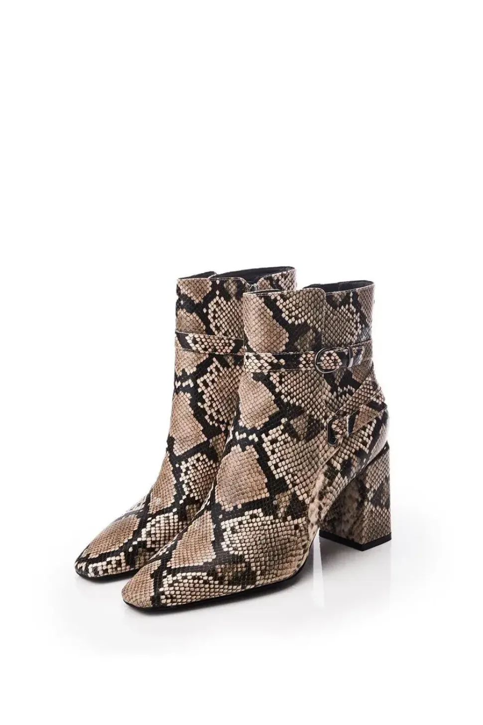 'Kamina' Snake Print Heeled Boots