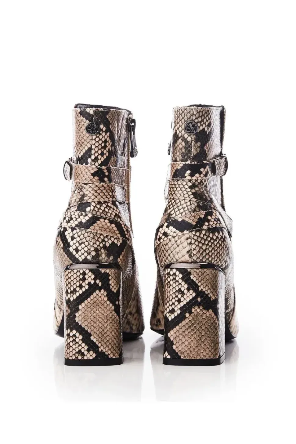 'Kamina' Snake Print Heeled Boots