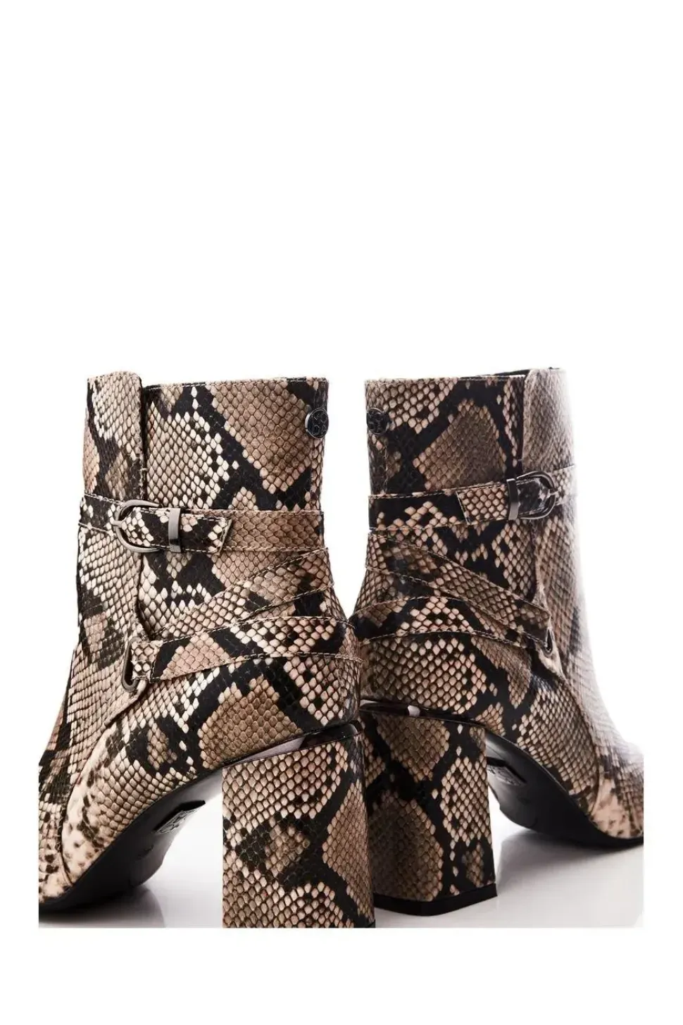 'Kamina' Snake Print Heeled Boots