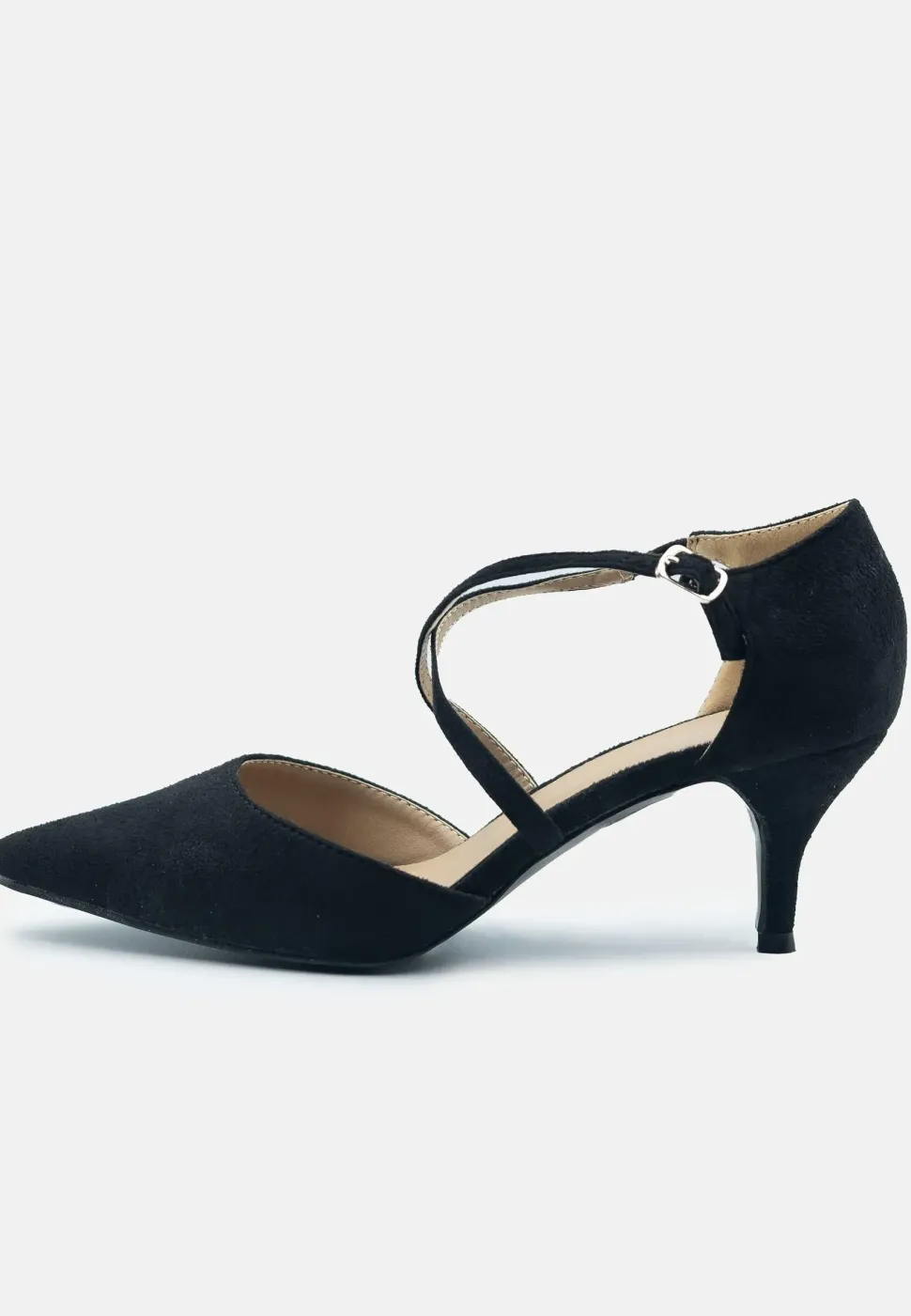 'Kennedi' Low Kitten Heel With Crossover Strap