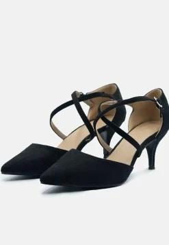 'Kennedi' Low Kitten Heel With Crossover Strap