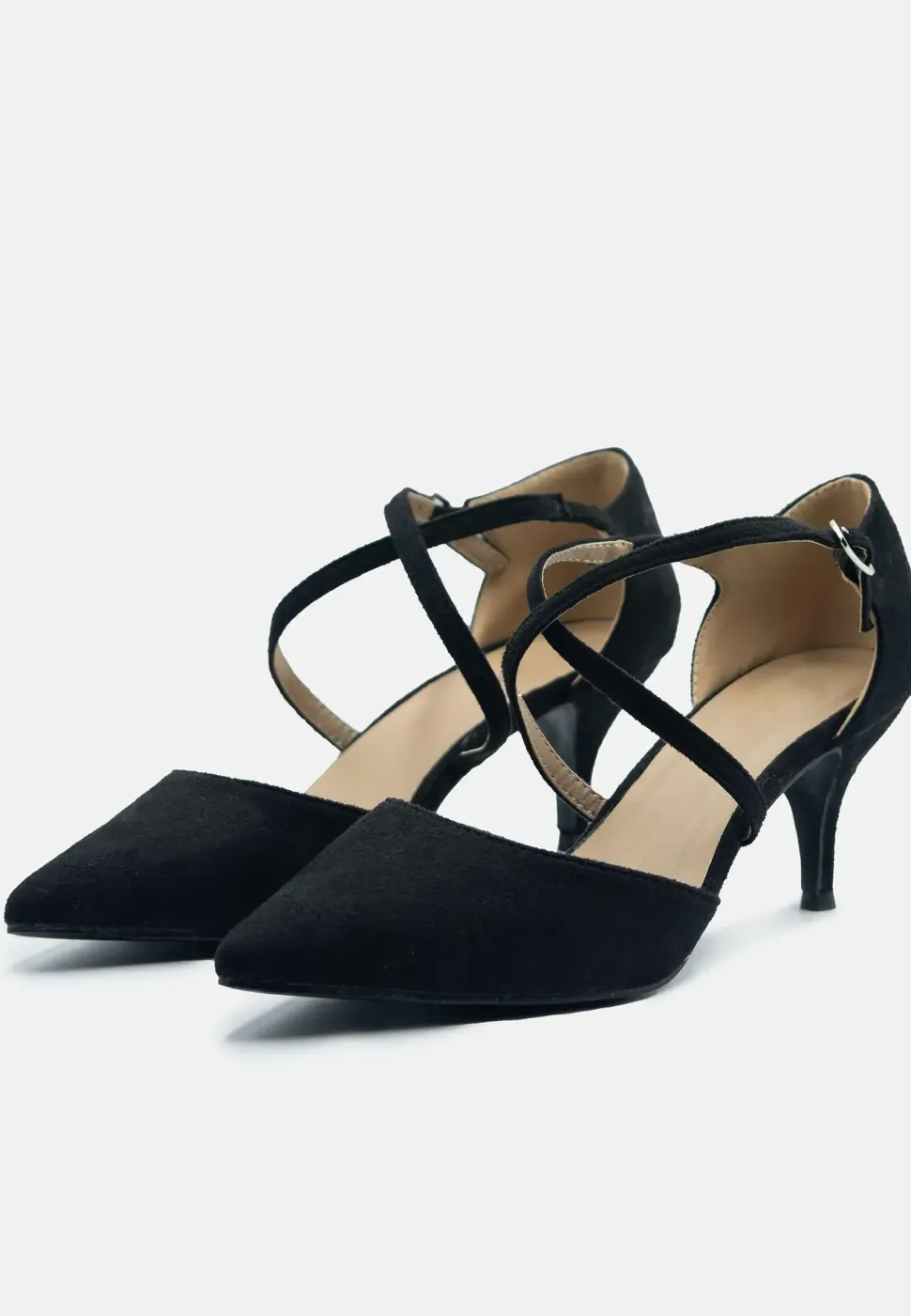 'Kennedi' Low Kitten Heel With Crossover Strap