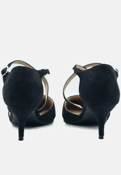 'Kennedi' Low Kitten Heel With Crossover Strap