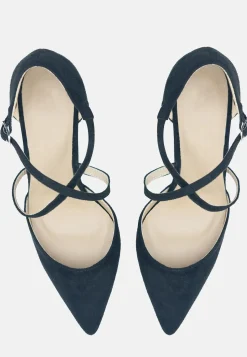 'Kennedi' Low Kitten Heel With Crossover Strap