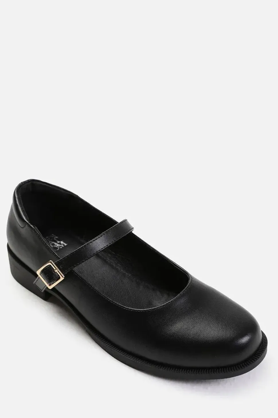 'Kingston' Wide Fit Low Heel Loafer With Strap And Buckle Detail