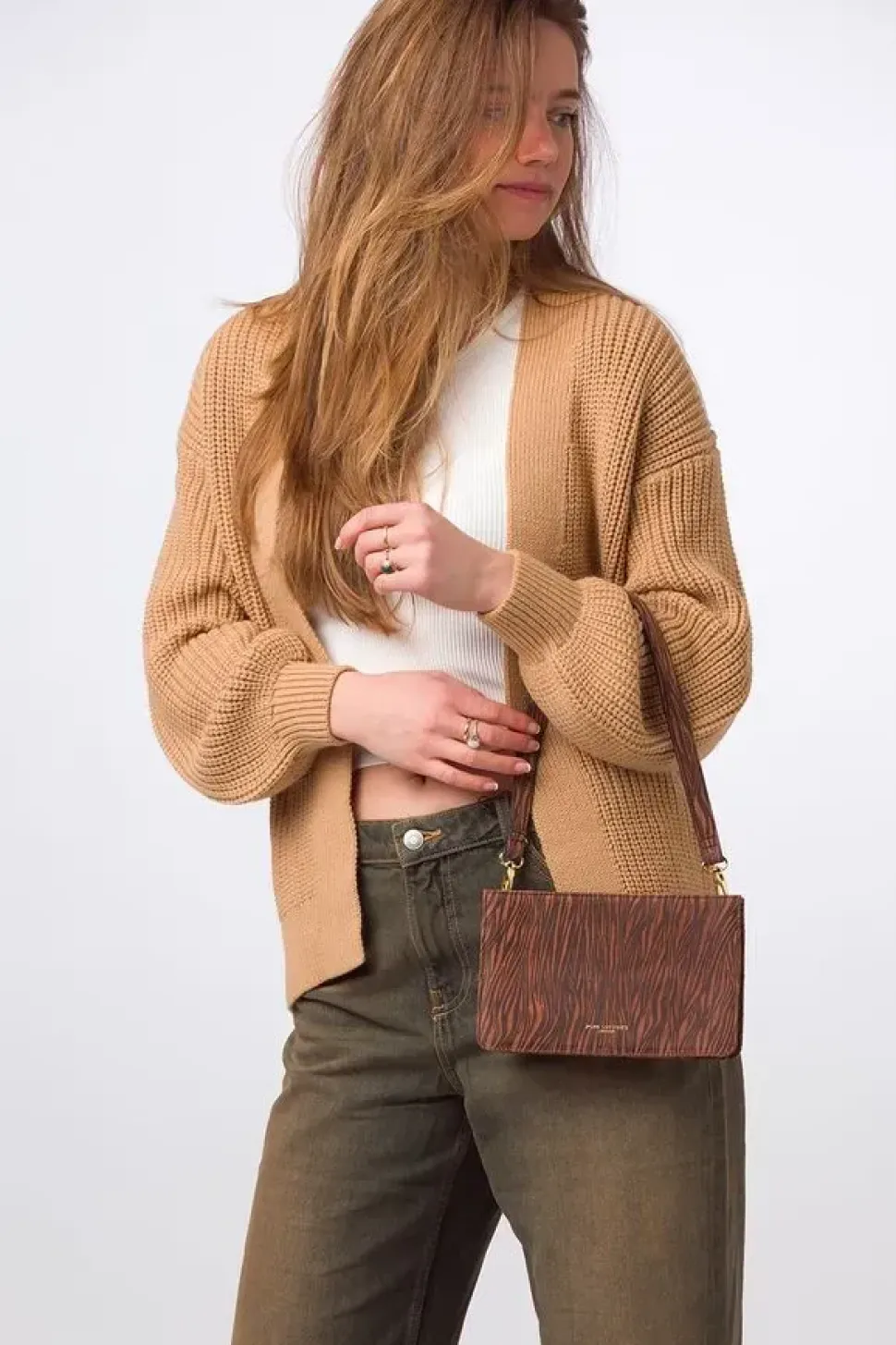 'Layla' Nappa Leather Grab Clutch Phone Bag