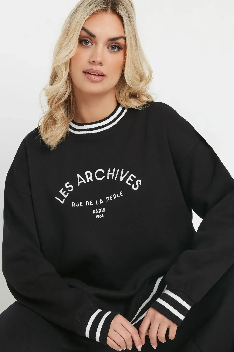 'Les Archives' Contrast Slogan Sweatshirt