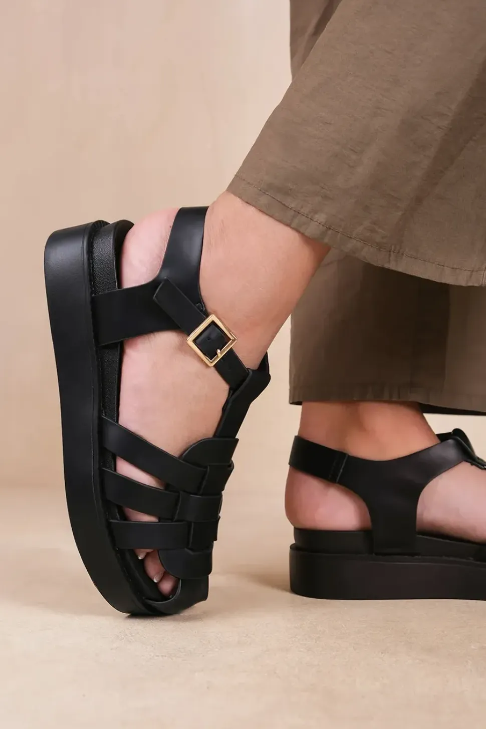 'Louisiana' Multi Strap Sandal With Buckle