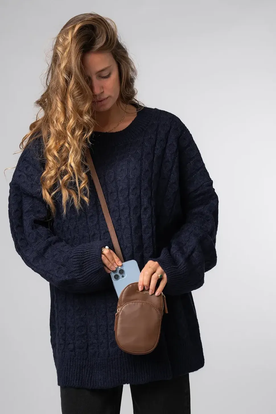 'Luna' Leather Cross Body Phone Bag