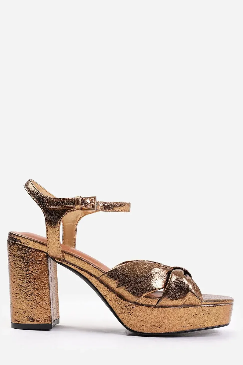 'Madon' Mid Block Heel With Plaftorm And Bow Detailing