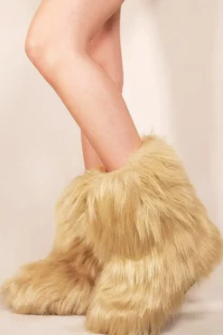 'Malaya' Platform Fluffy Faux Fur Ankle Boots