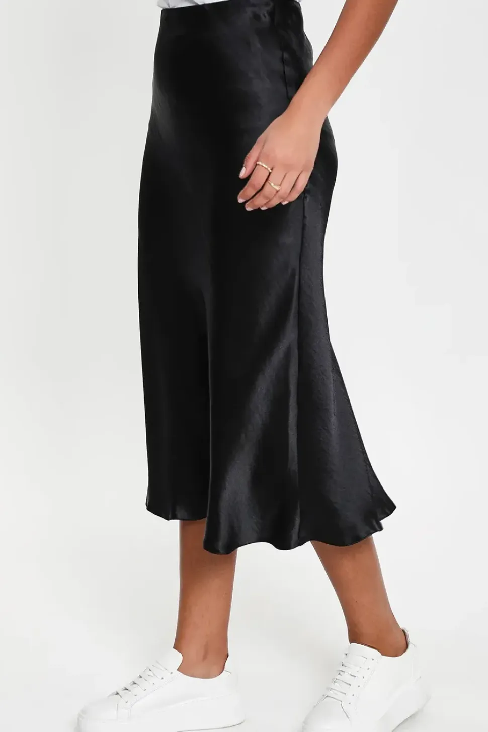 'Marie' Satin Midi Skirt