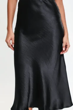 'Marie' Satin Midi Skirt