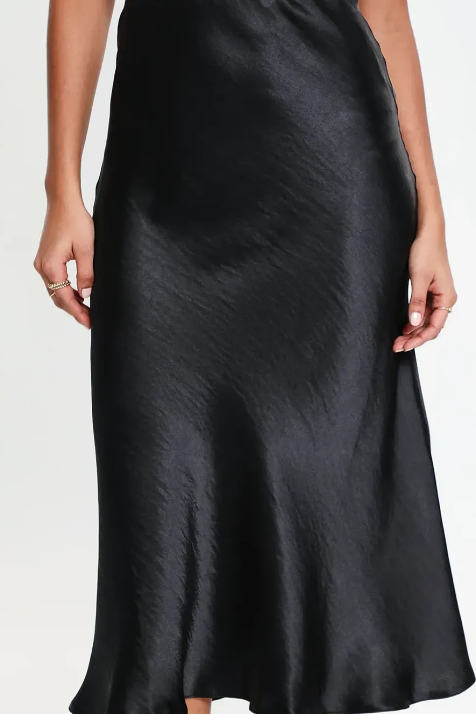'Marie' Satin Midi Skirt