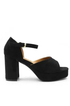 'Marin' Statement Platform Block High Heels With Buckle Detail