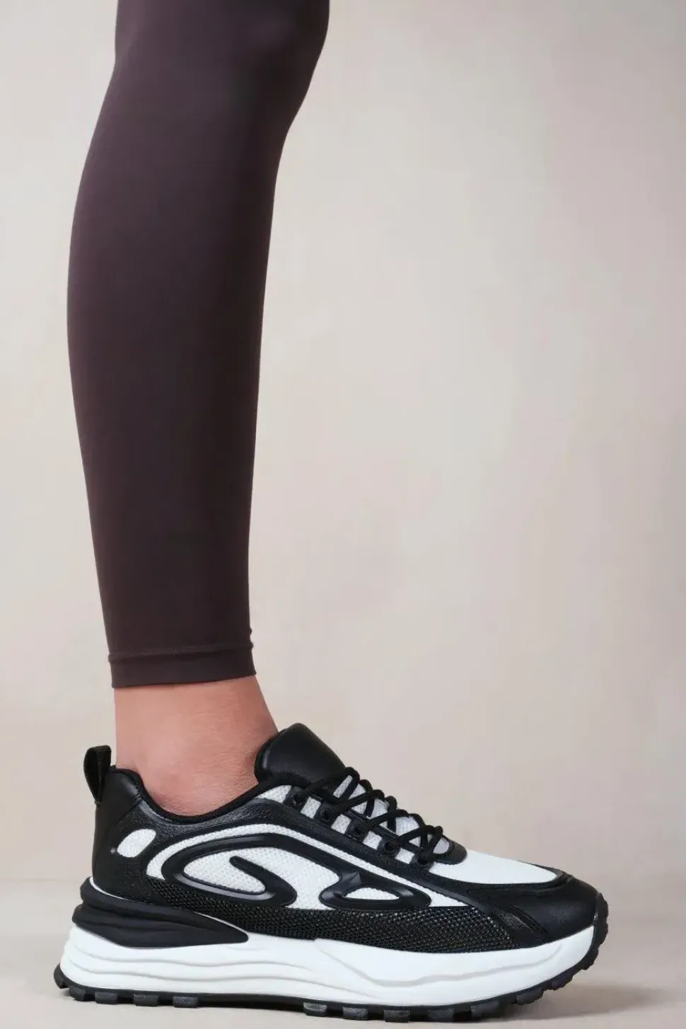 'Mars' Clean Lines Design Lace Up Chunky Sole Fashion Trainers