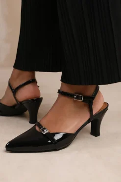 'Memphis' Wide Fit Low Heel With Multi Buckle Detail