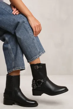 'Micah' Ankle Boot With Buckle Detailing