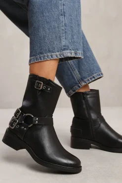 'Micah' Wide Fit Ankle Boot With Buckle Detailing