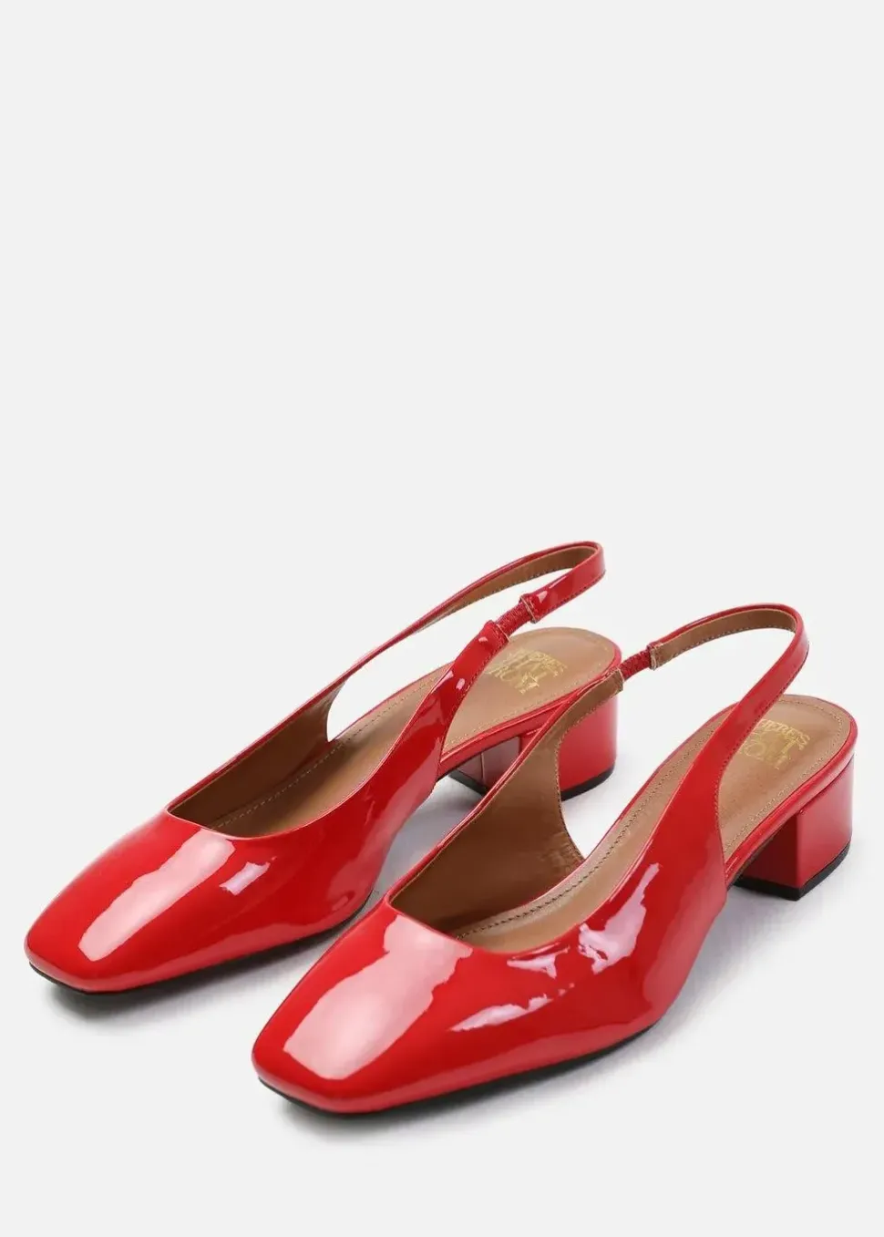 'Michigan' Square Toe Slingback Low Block Heels