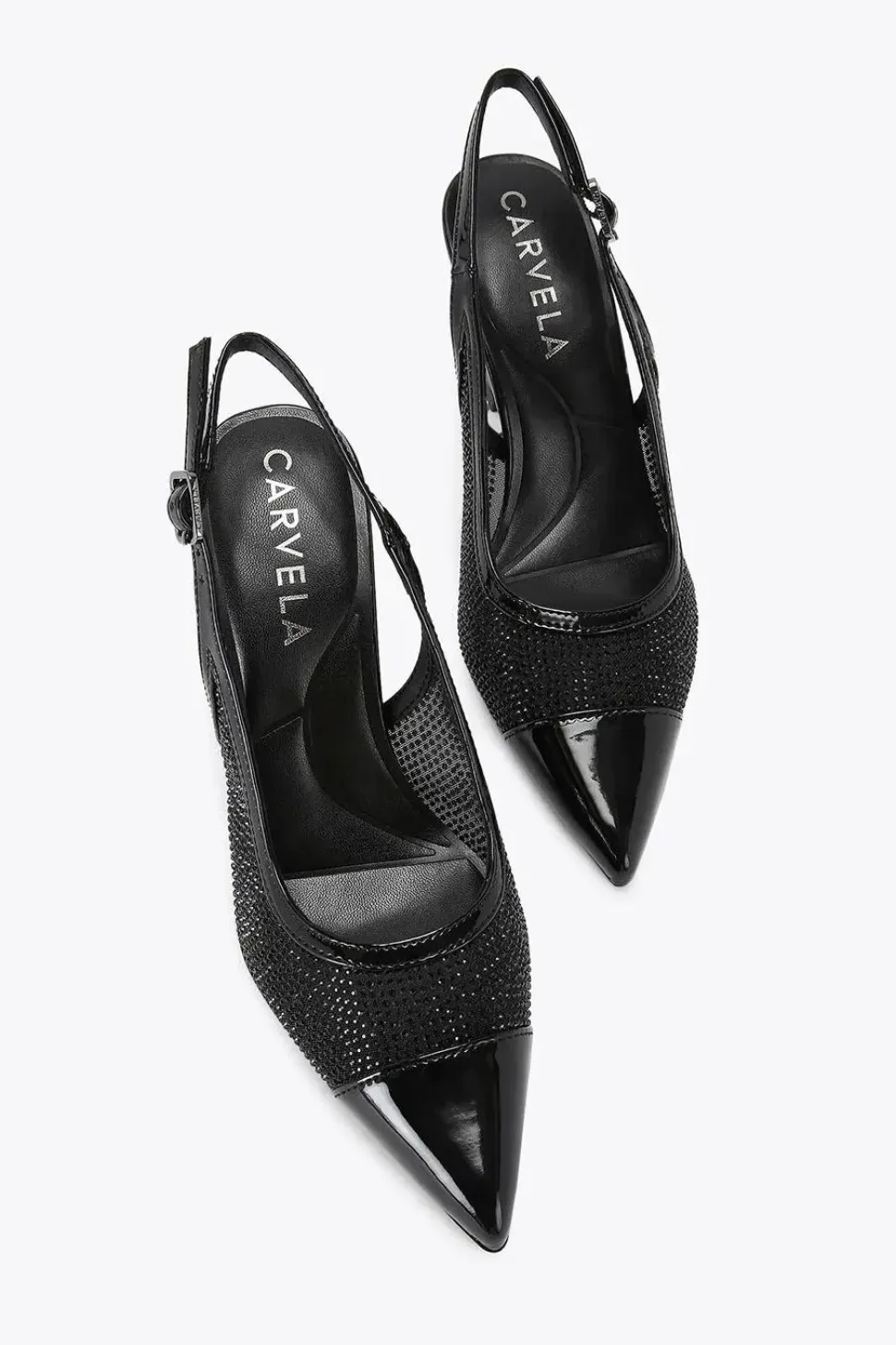 'Midnight Sling' Fabric Heels