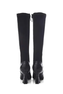 'Millea' Patent Mocc Croc Heeled Boots