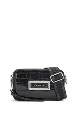 'Mini Roma Rectangle' Croc Print Bag