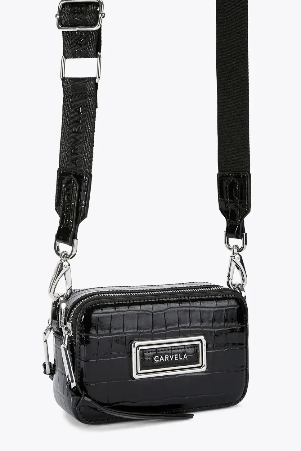 'Mini Roma Rectangle' Croc Print Bag