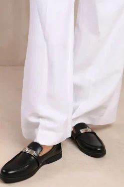 'Morocco' Wide Fit Slip On Loafers With Metal Detailing