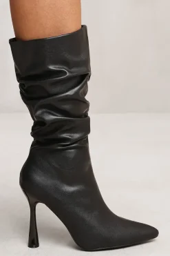 'Nevaeh' Mid Calf Slouch Boot With High Heel