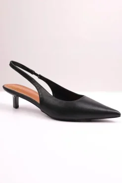 'New' Form Low Kitten Heels With Pointed Toe & Elastic Slingback