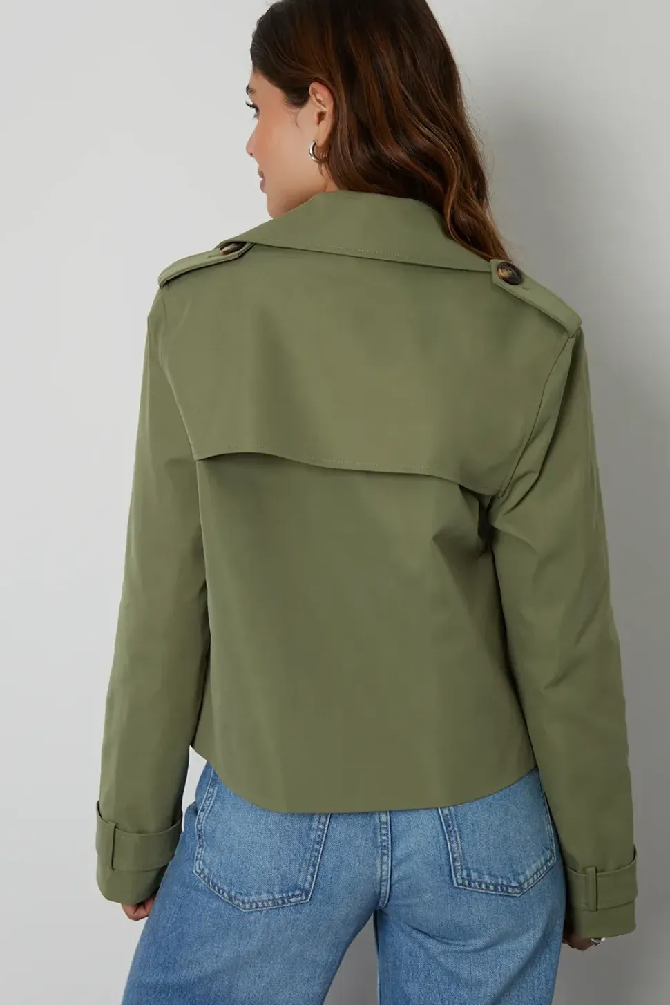 'Nikita' Double Breasted Cropped Trench Coat