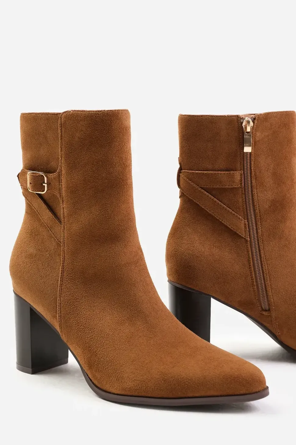 'North' Block Heel Boot With Buckle Detail
