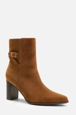 'North' Wide Fit Block Heel Boot With Buckle Detail