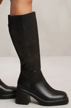 'Nyra' Below Knee Boot With Chunky Heel