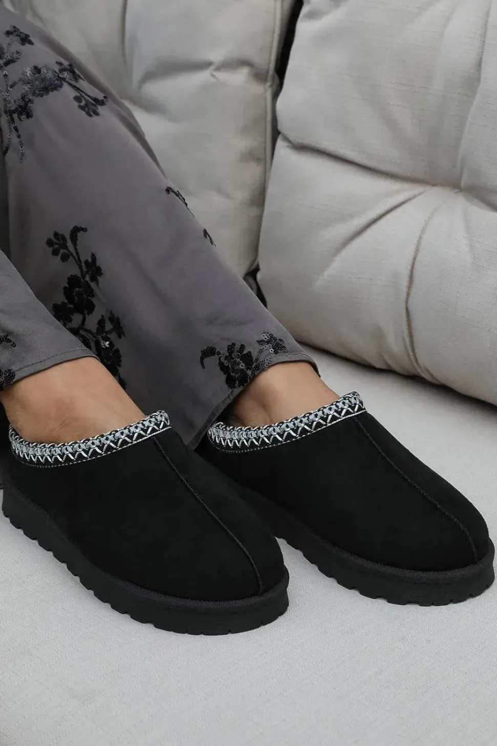 'Oak' Aztec Detail Faux Fur Lining Mini Boots
