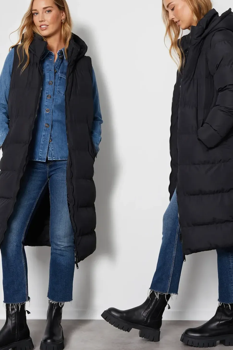 'Ony' Longline Hooded Puffer Jacket