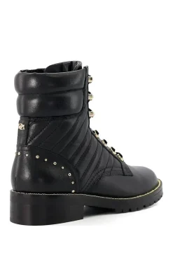 'Pearlescent' Leather Biker Boots